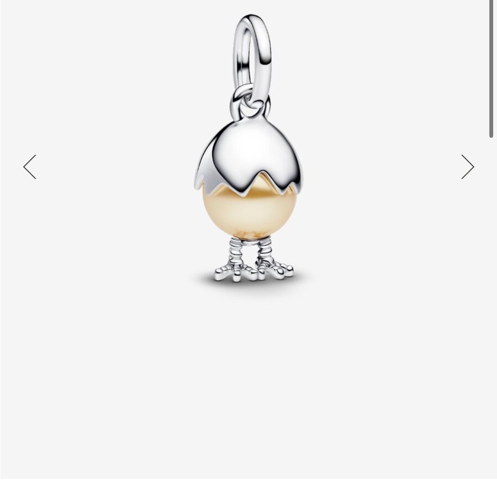 Pandora Silver and Cream Egg Charm - Picture 2 of 7